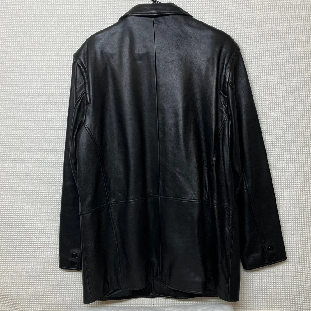 RAINFOREST Black Leather Coat - Picture 3 of 12